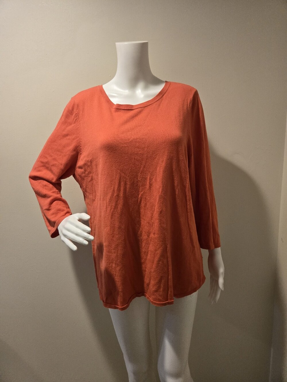 J McLaughlin Orange Crewneck Cashmere Blend Sweater XL